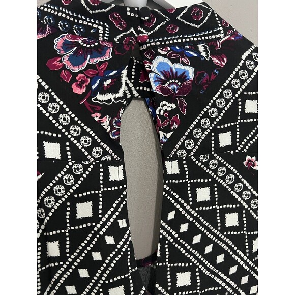 Express Womens Sz S Paisley Long Slv Career Workwear Dress Keyhole Neckline NEW - Picture 10 of 12